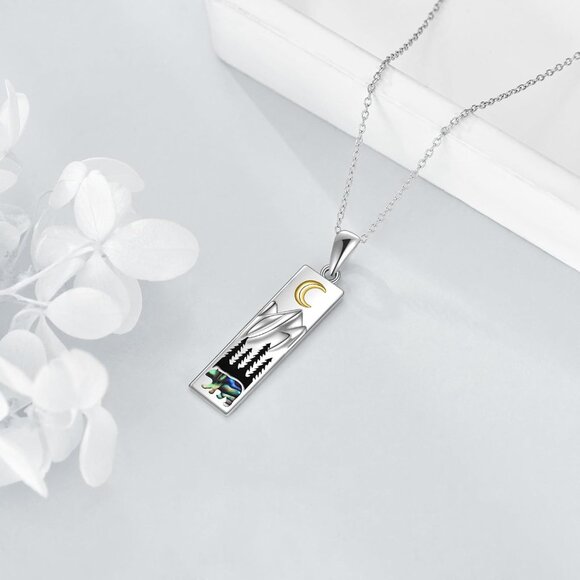 Mountain Necklace for Women Sterling Silver Nature Jewelry Gift for Skiers, Hike - Picture 6 of 7